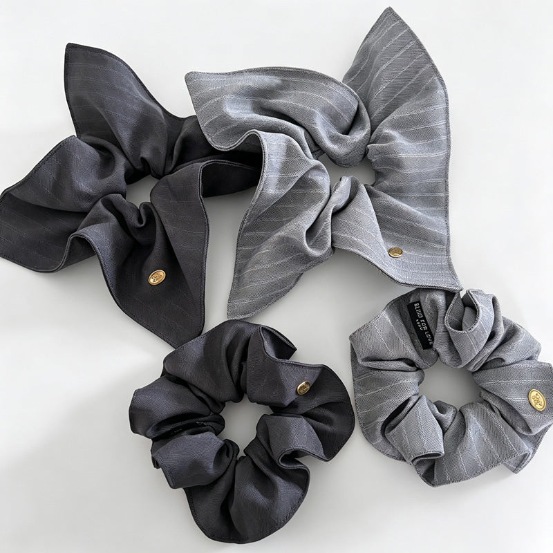 Stripe Square Scarf Scrunchie