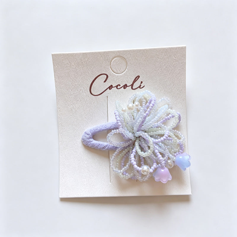 Beaded Flower BB Hair Clip