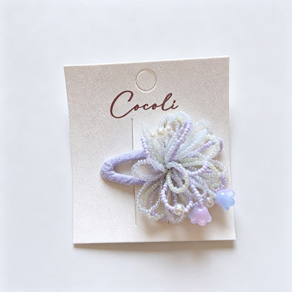 Beaded Flower BB Hair Clip