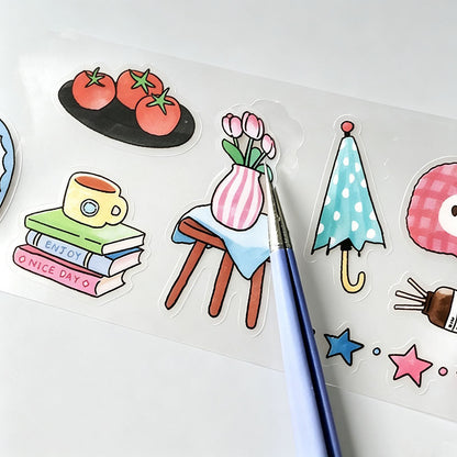 Hand Drawn Print Doodle Die‑Cut Tape