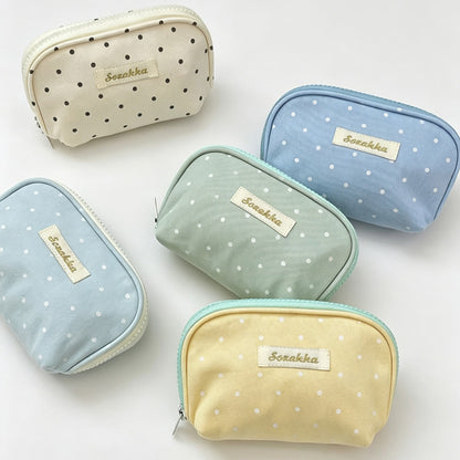 Polka Dot Shell Makeup Pouch Bag