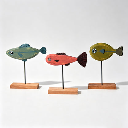 Wooden Fish Tabletop Figurine