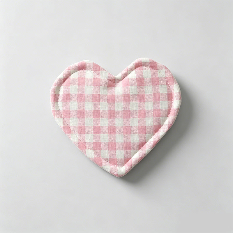 Lightweight Cotton Fabric Heart-Shaped Coaster