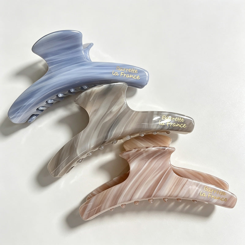 Metal Tag Marbled Texture Hair Claw