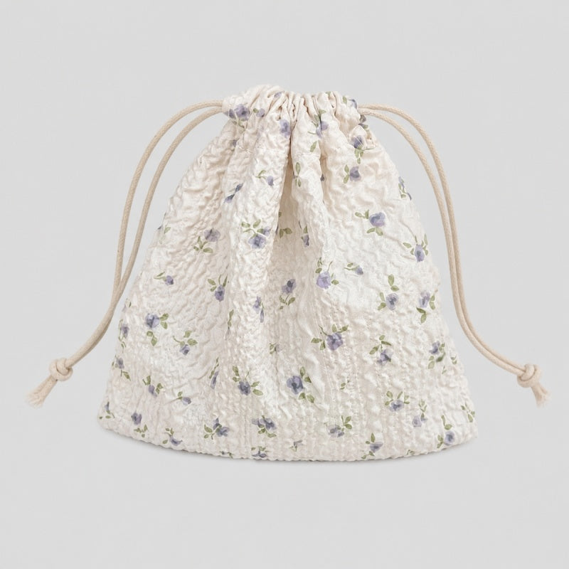 Floral Lace Drawstring Pouch