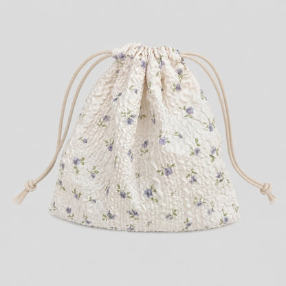 Floral Lace Drawstring Pouch