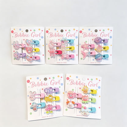 Animal Resin Hair Clips Set
