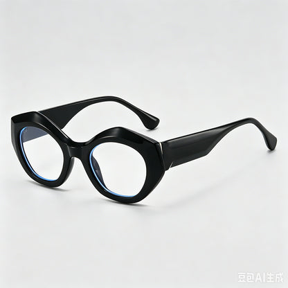 Irregular Polygon Tortoiseshell Frame Trendy Cat Eye Sunglasses