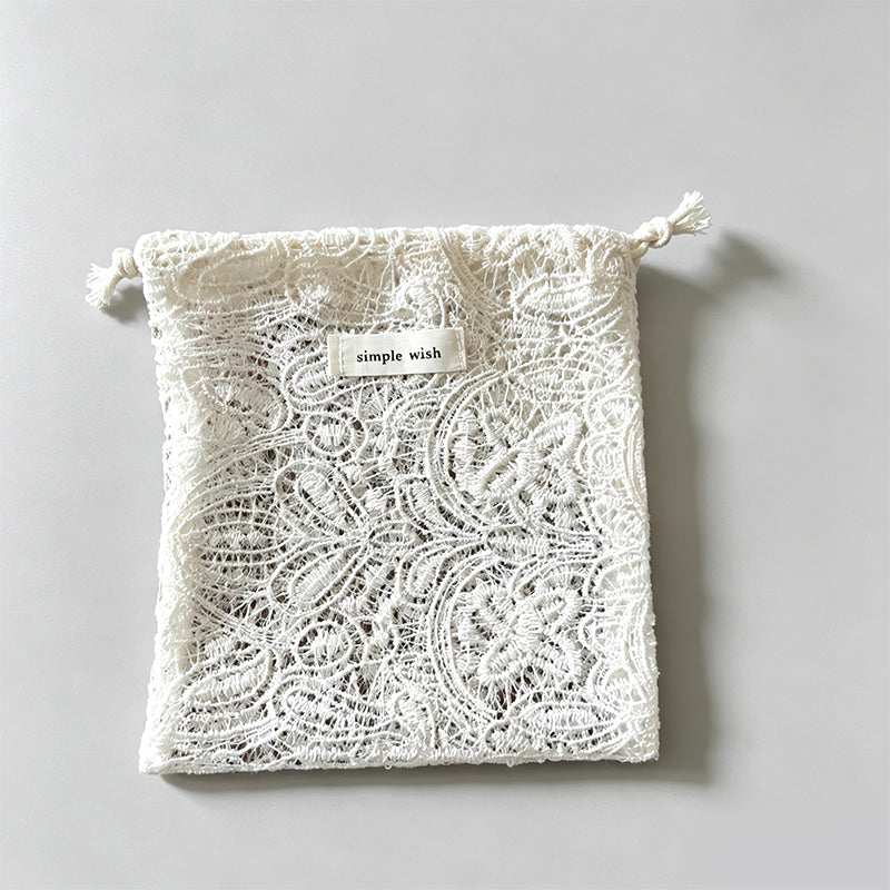 Retro-style Cotton Lace Embroidery Drawstring Storage Pouch