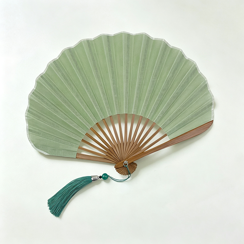 Linen Cotton Shell Shape Folding Fan