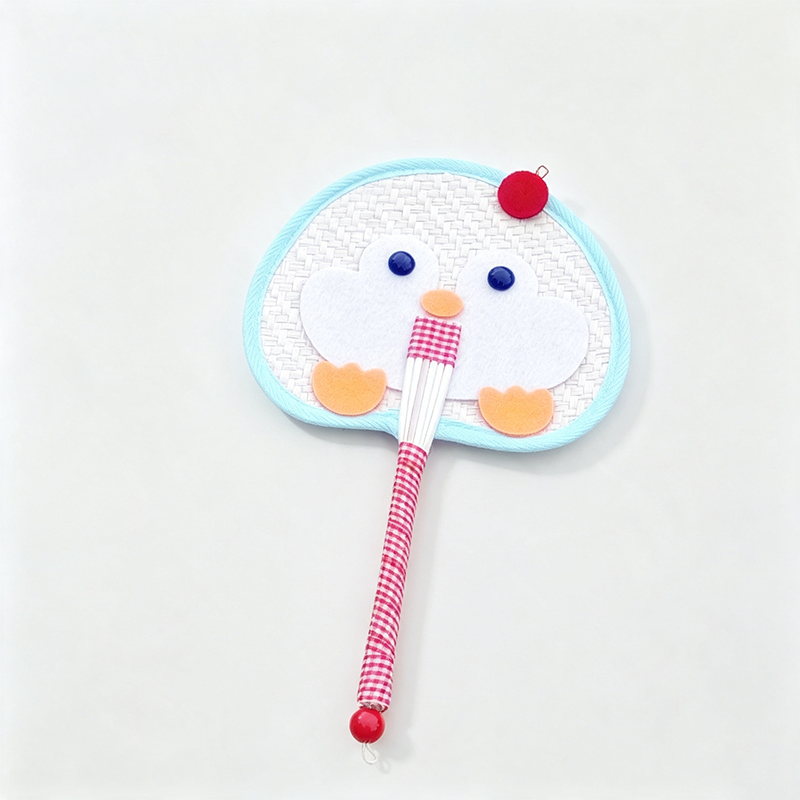 Penguin Shape Woven Straw Hand Fan