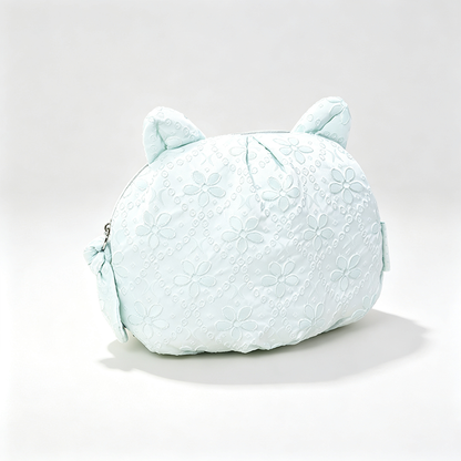 Textured Cat Cosmetic Pouch