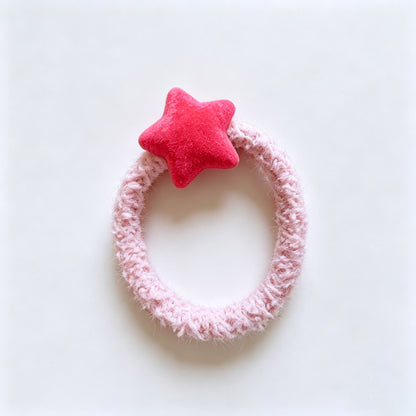Fuzzy Star Elastic Hair Ties