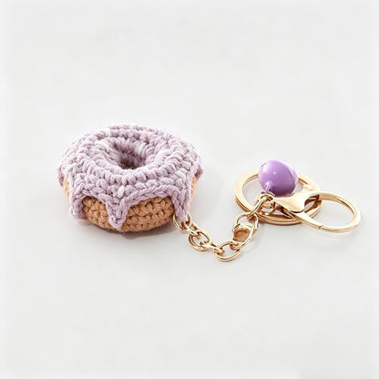 Crochet Donut Bag Charm Keychain