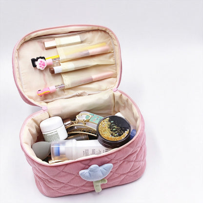 Corduroy Quilted Cosmetic Bag