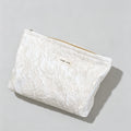Embossed Floral Canvas Cosmetic Pouch