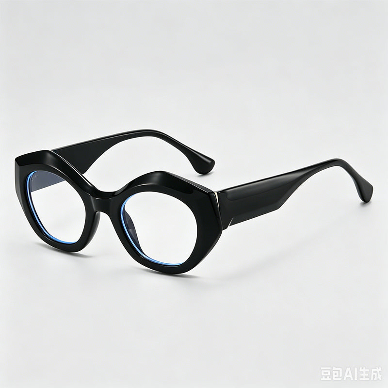 Irregular Polygon Tortoiseshell Frame Trendy Cat Eye Sunglasses