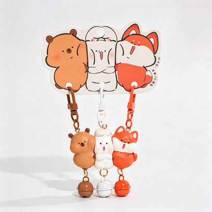 Magnetic 3‑Piece Animal Resin Keychain Set