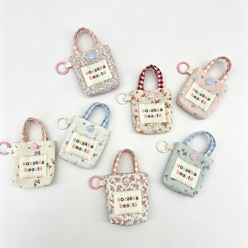 Floral Fabric Snap Storage Pouch