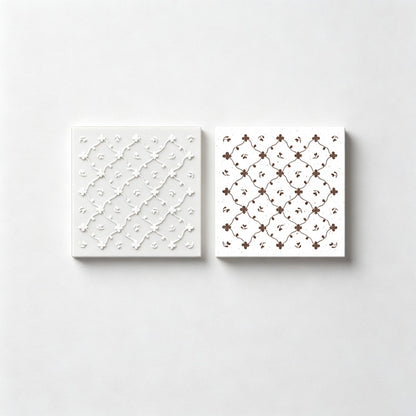 Beech Wood Floral Pattern Rubber Stamp