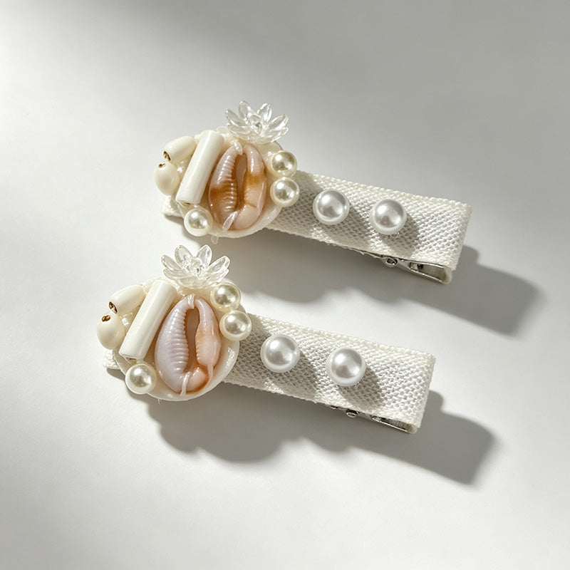 Star Pearl Bow Tassel Hair Clips Set