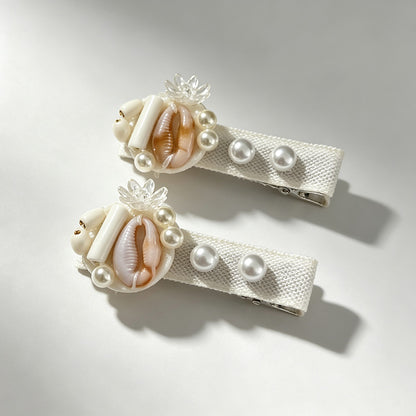 Star Pearl Bow Tassel Hair Clips Set