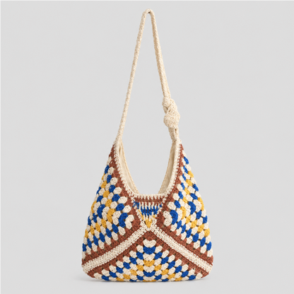 Striped Crochet Shoulder Bag