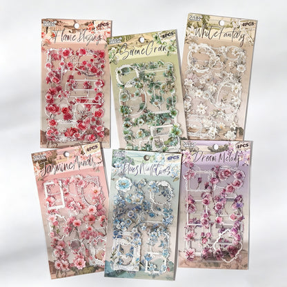 PET Floral Frame Stickers