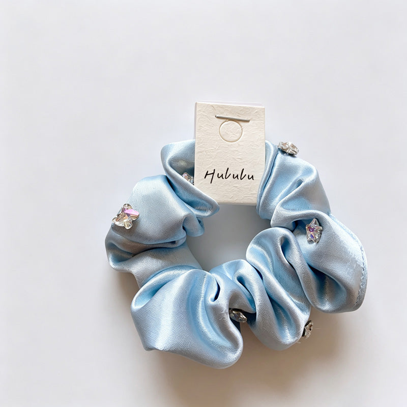 Shiny Fabric Rhinestone Scrunchie