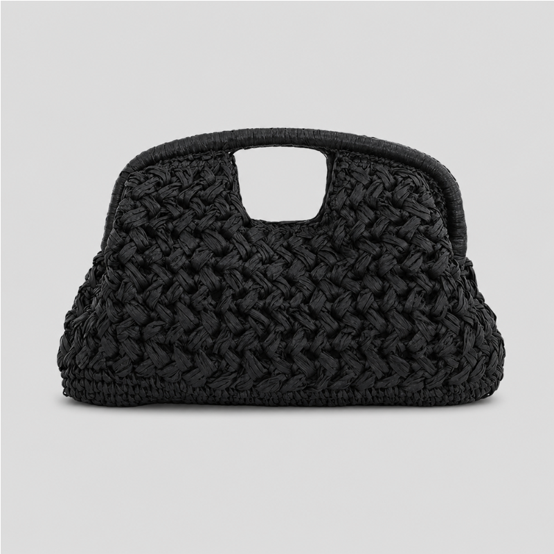 Woven Handle Crochet Clutch