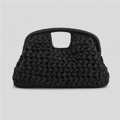 Woven Handle Crochet Clutch