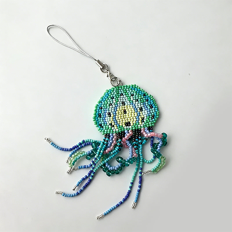 Handmade Beaded Jellyfish Keychain