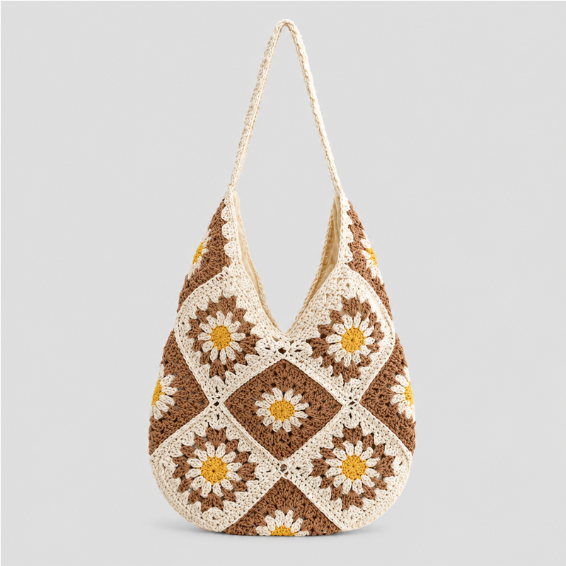 Sunflower Crochet Shoulder Bag