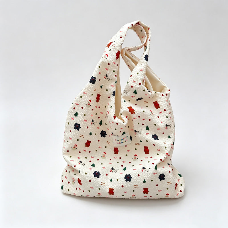 Floral Print Shoulder Tote Bag