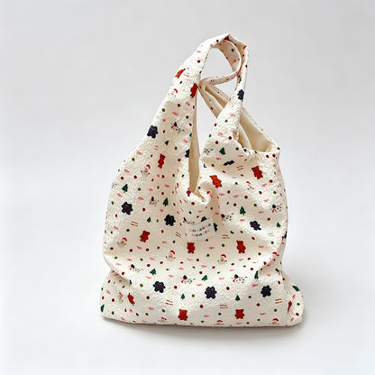 Floral Print Shoulder Tote Bag