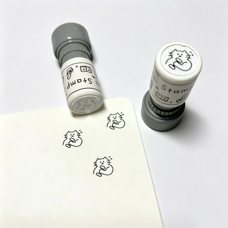 Mini Cat Self‑Inking Round Stamp