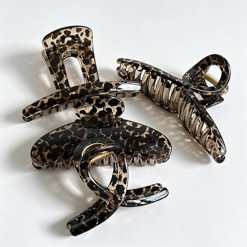 Leopard Print Resin Hair Claw Clip