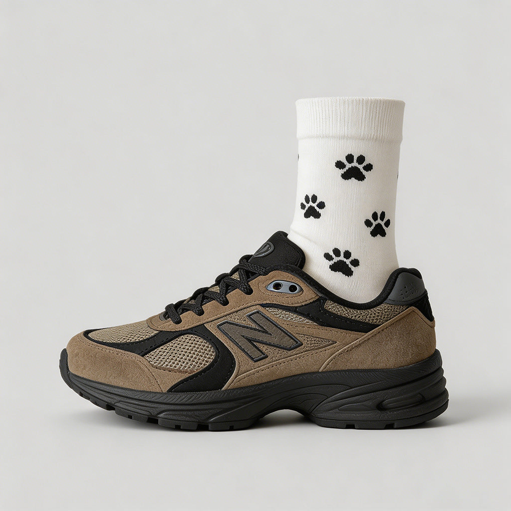 Cute Paw Print Crew Socks - Shopdayla Wholesale - #2882