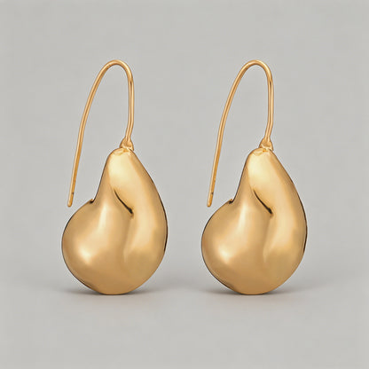 Polished Gold Teardrop Drop Ea - Shopdayla Wholesale - #3890