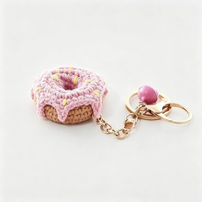Crochet Donut Bag Charm Keychain