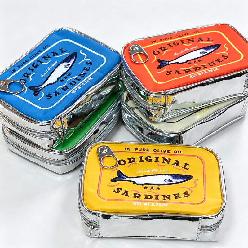 Sardine Can Shaped Zipper Storage Pouch