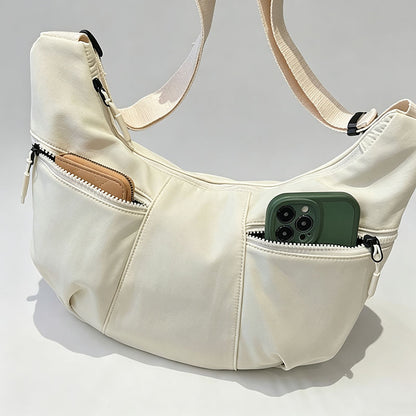 Crescent Nylon Hobo Crossbody Bag