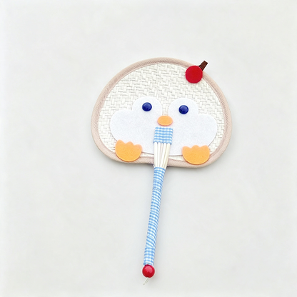 Penguin Shape Woven Straw Hand Fan