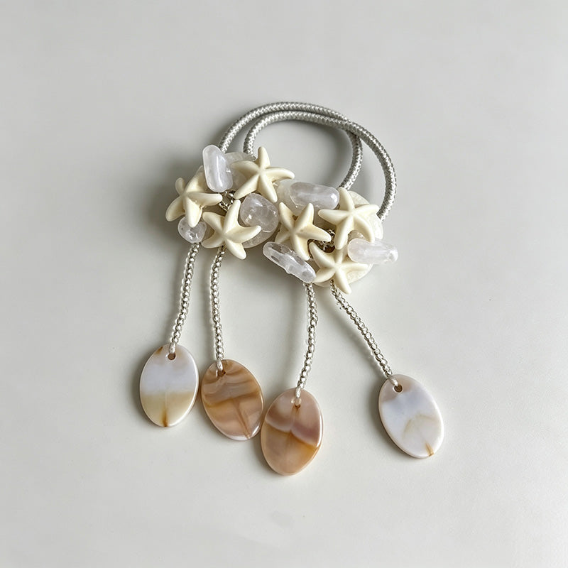 Star Pearl Bow Tassel Hair Clips Set