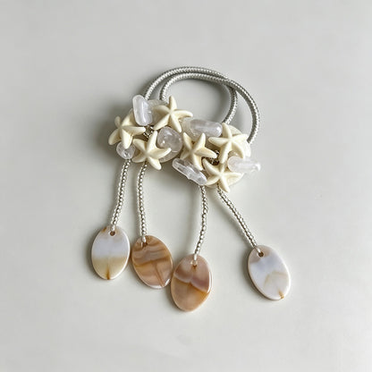 Star Pearl Bow Tassel Hair Clips Set