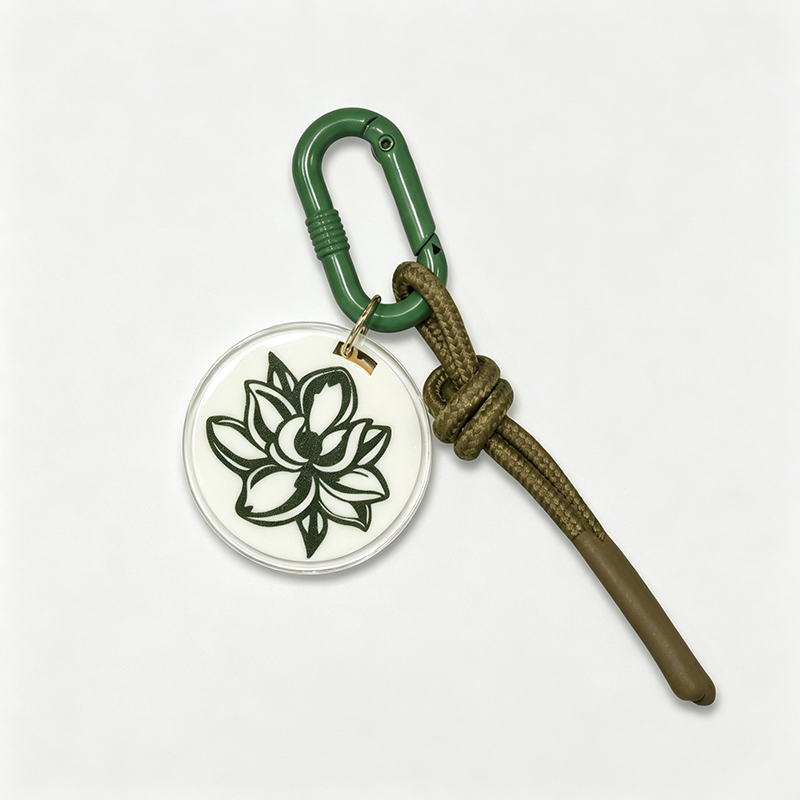 Rope Clip Floral Charm Keychain