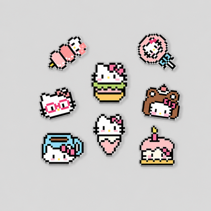 Pixel Cat Printed Acrylic Fridge Magnet