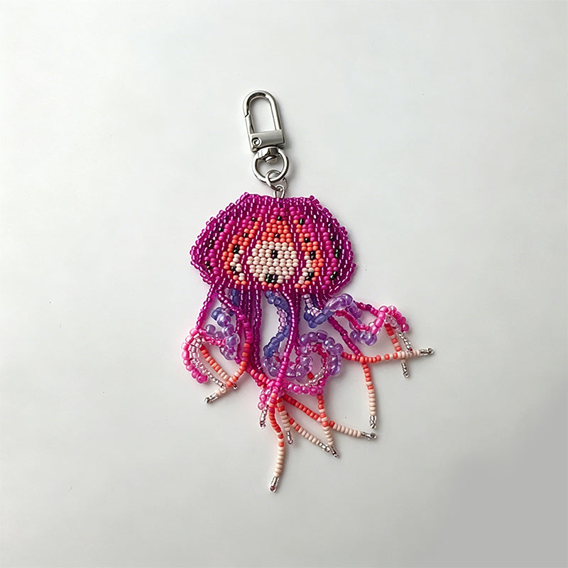 Handmade Beaded Jellyfish Keychain