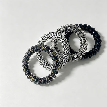 Refined Floral Telephone Wire High Hair Tie