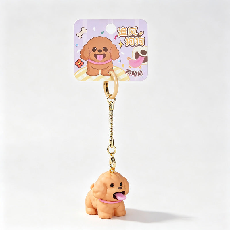 Resin Dog Figure Keychain